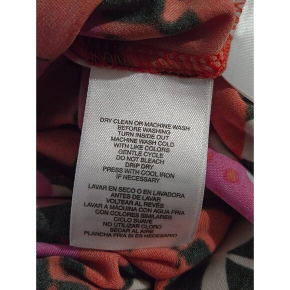 NWT Pappagallo Womens Multicolor Floral Long Sleeve Dress Medium Stretch Boho - Picture 10 of 12